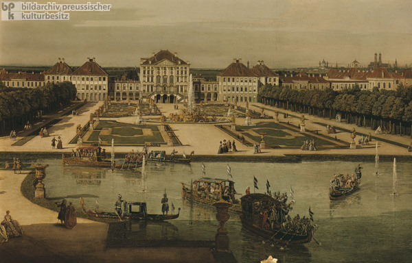 Schloß Nymphenburg von der Parkseite (ca. 1761)